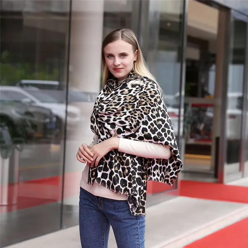  Newly Fashion Long Soft Animal Leopard Print Shawl Scarf Wraps women's scarves handkerchief hijab s