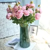 YO CHO Rose Artificial Flowers 3 Heads Pink White Peonies Silk Flower Wedding Garden Decoration Fake Flower Bouquet Peony Color ► Photo 3/6