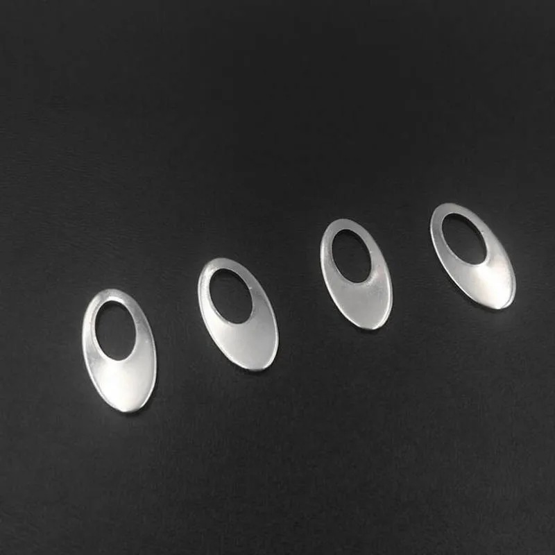 

20pcs Stainless Steel Oval Shape Blank Stamping Tags 19x9.5mm Hollow Out Leaf Charm Pendant for DIY Earring Jewelry Findings