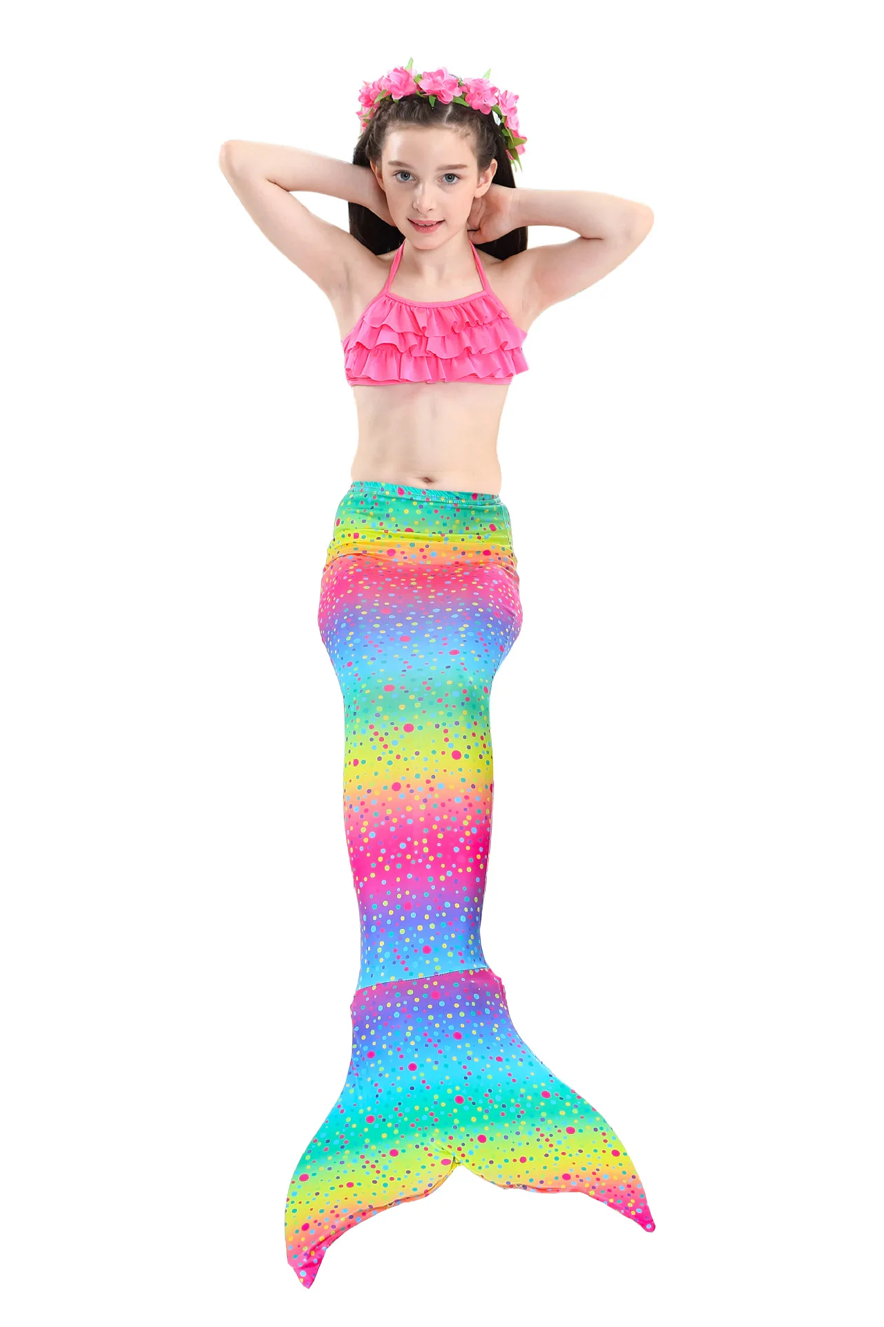 

2019 Girls Swimming Mermaid Tails Costume Swimwear Set Little Children Ariel Mermaid Swimsuit Kids Swimwear Bathing Clothing