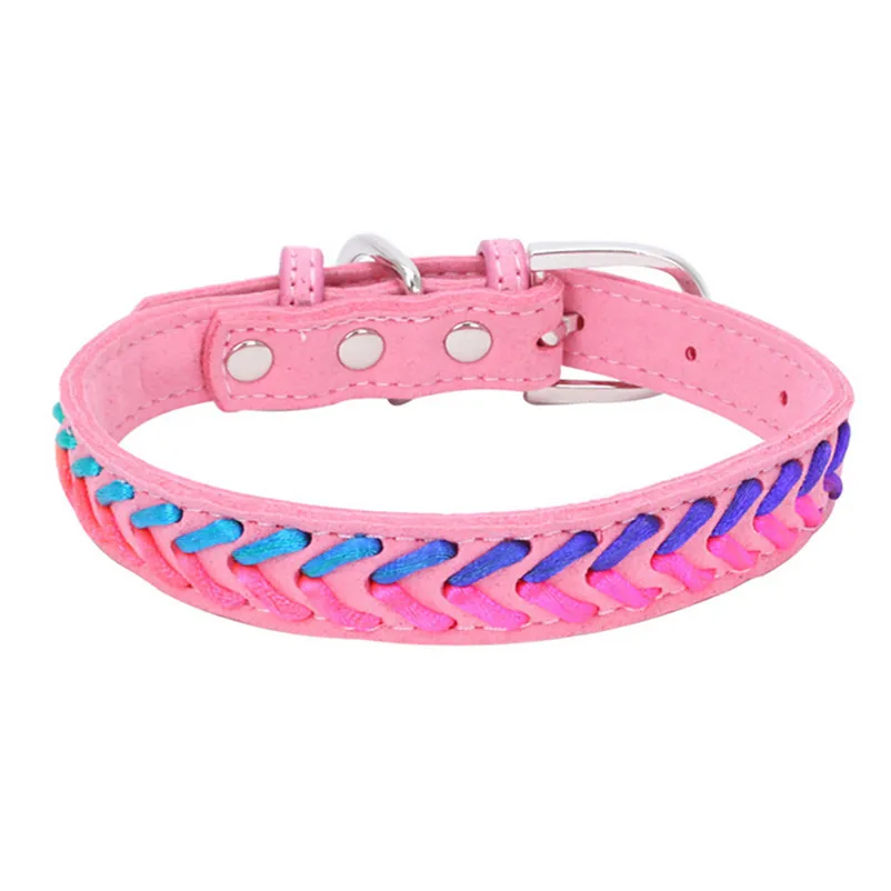 Fashion Cute collar for cats Colorful Rope knitting Dog Puppy Pet Collars Accessories pet Product Leash and Harnesses A15 (2)