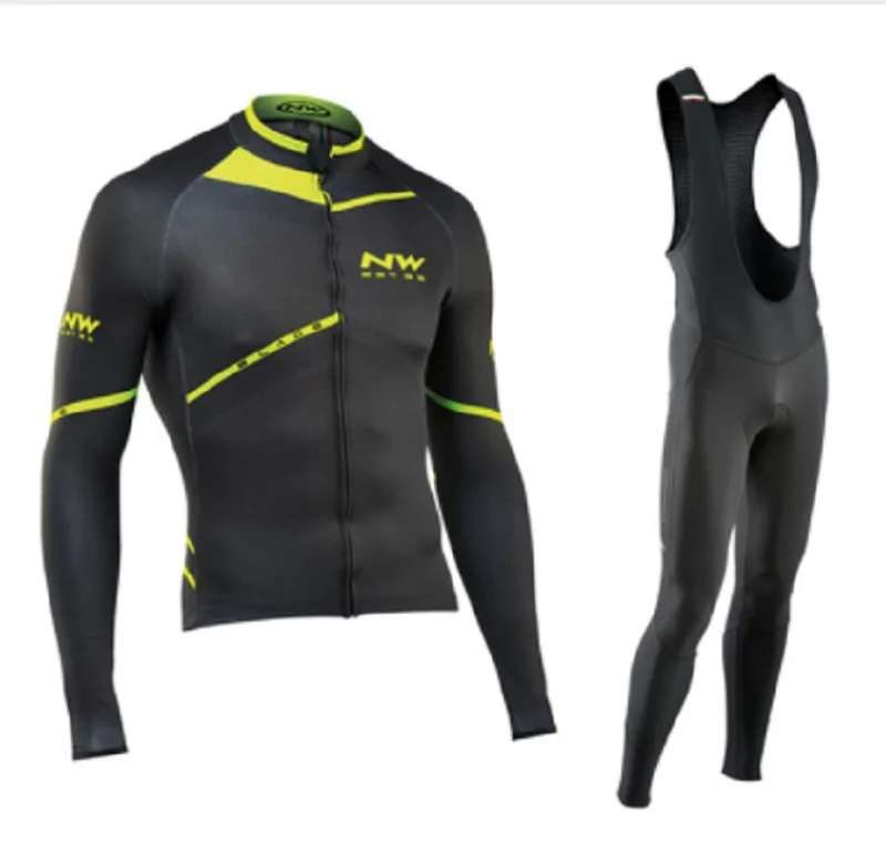 

NW 2019 Breathable Cycling Clothes Set Northwave Long Sleeve Summer Jersey men suit outdoor sportful bike MTB clothing paded
