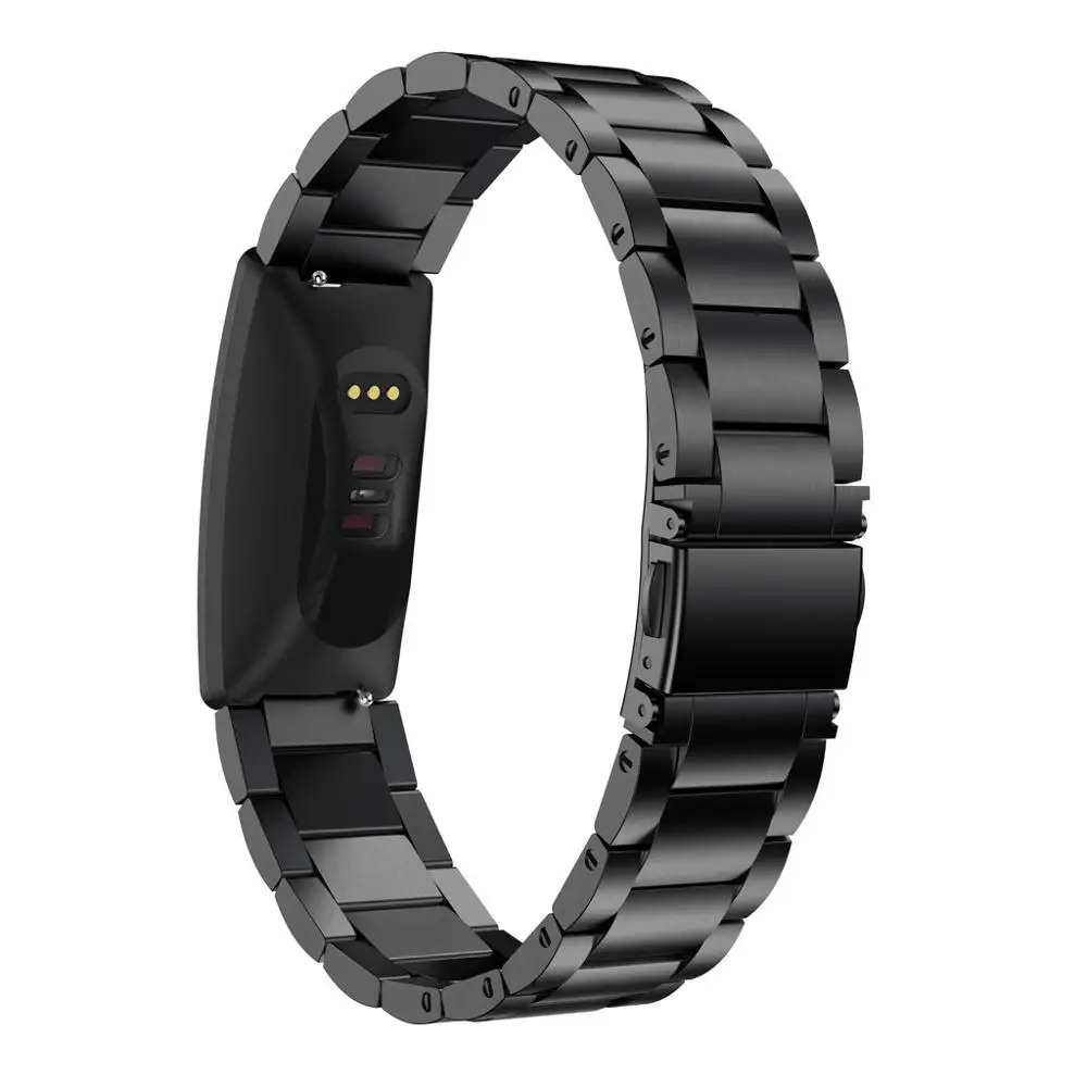Браслет из нержавеющей стали для Fitbit Inspire HR& Inspire умный Браслет для ручных часов ремешок для часов на замену браслета - Цвет ремешка: black