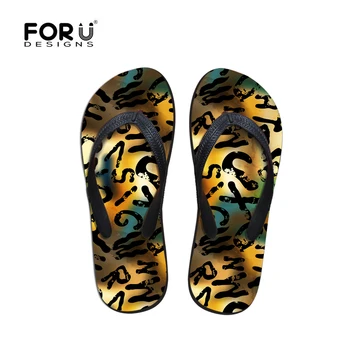 

FORUDESIGNS High Quality Summer Men's Flip Flops Colorful 3D Print Male Sandals Beach Flat Slipper Casual Shoes Big Size 39-44