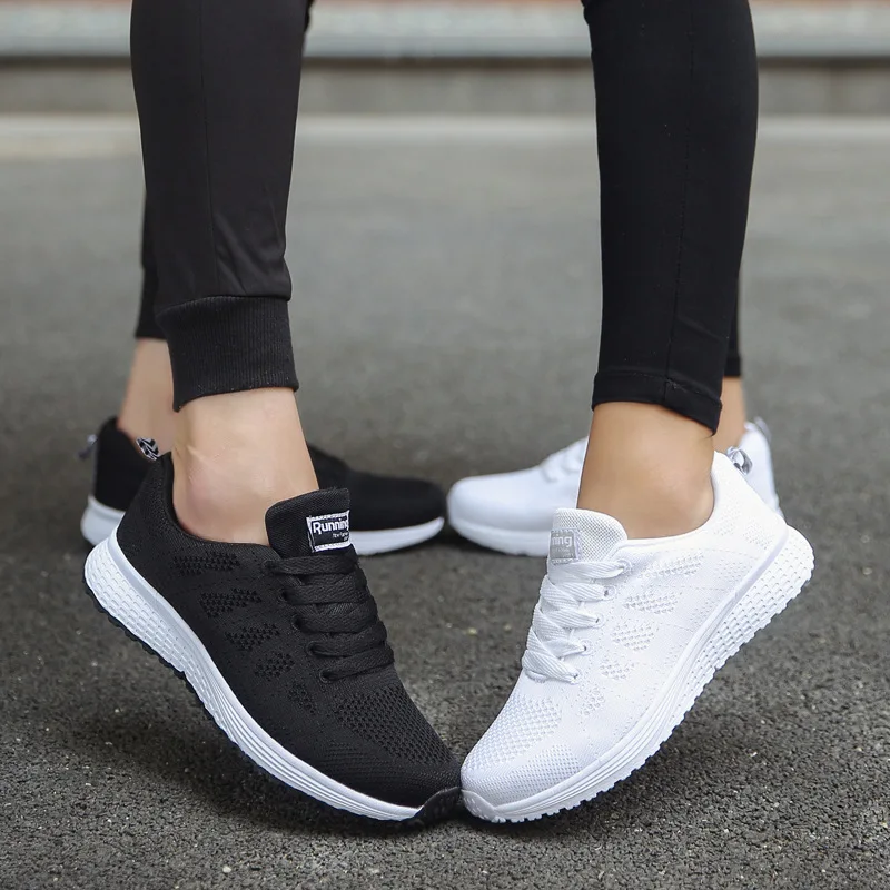 

Fast Delivery Women Casual Shoes Fashion Breathable Walking Mesh Lace Up Flat Shoes Sneakers Women 2018 Tenis Feminino