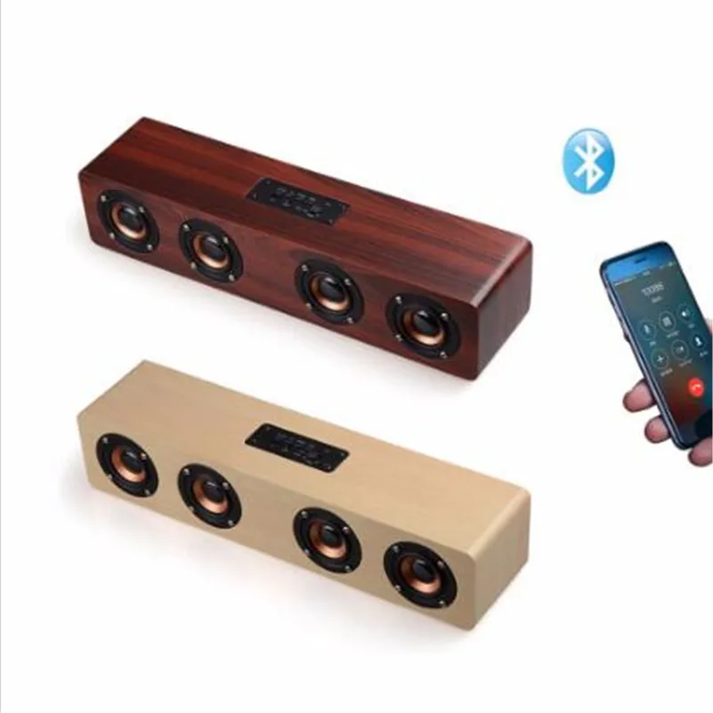 

Newest W8 Bluetooth Wood SPeaker HIFI Four Loudspeakers Wireless Stereo Subwoofer Speaker TF Card AUX IN for TV Home Theatre O4