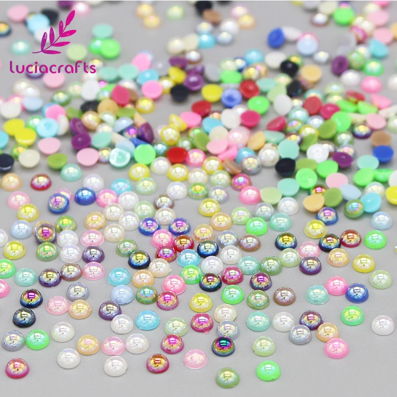 Lucia crafts 3 мм ABS полукруглый искусственный жемчуг бусины с плоской поверхностью для украшения DIY аксессуары 30 г/упак., Approx3000pcs F0205