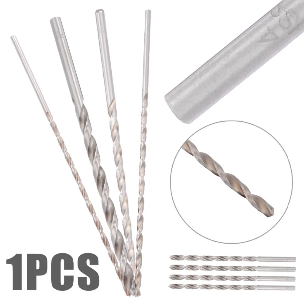Silver Tone 5mm Cutting Dia 200mm Long Twist Drilling Drill Bit