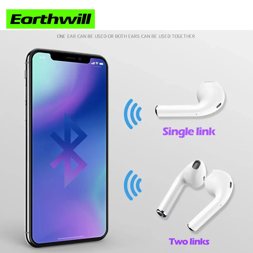 Мини bluetooth-гарнитура беспроводные двойные уши с зарядным устройством для Apple Android Play music, чтобы ответить на звонок