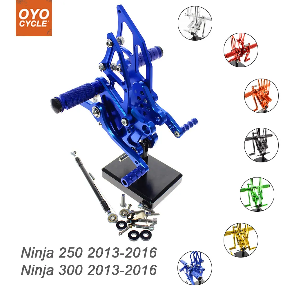 

For Kawasaki Ninja 300/250 2013-2016 Motorcycle Rear Set Accessories CNC Adjustable Rearset Foot Pegs EX300 EX250 Foot Rests