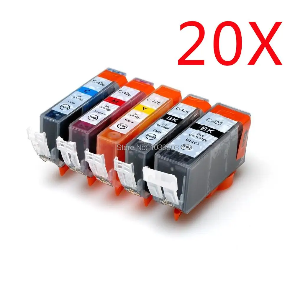 

20 X Chipped Compatible ink cartridge for canon PGI 425 CLI426 PIXMA IP4840/IP4940 IX6540 MG5140/MG5240/MG5340 MX714/MX884/MX894