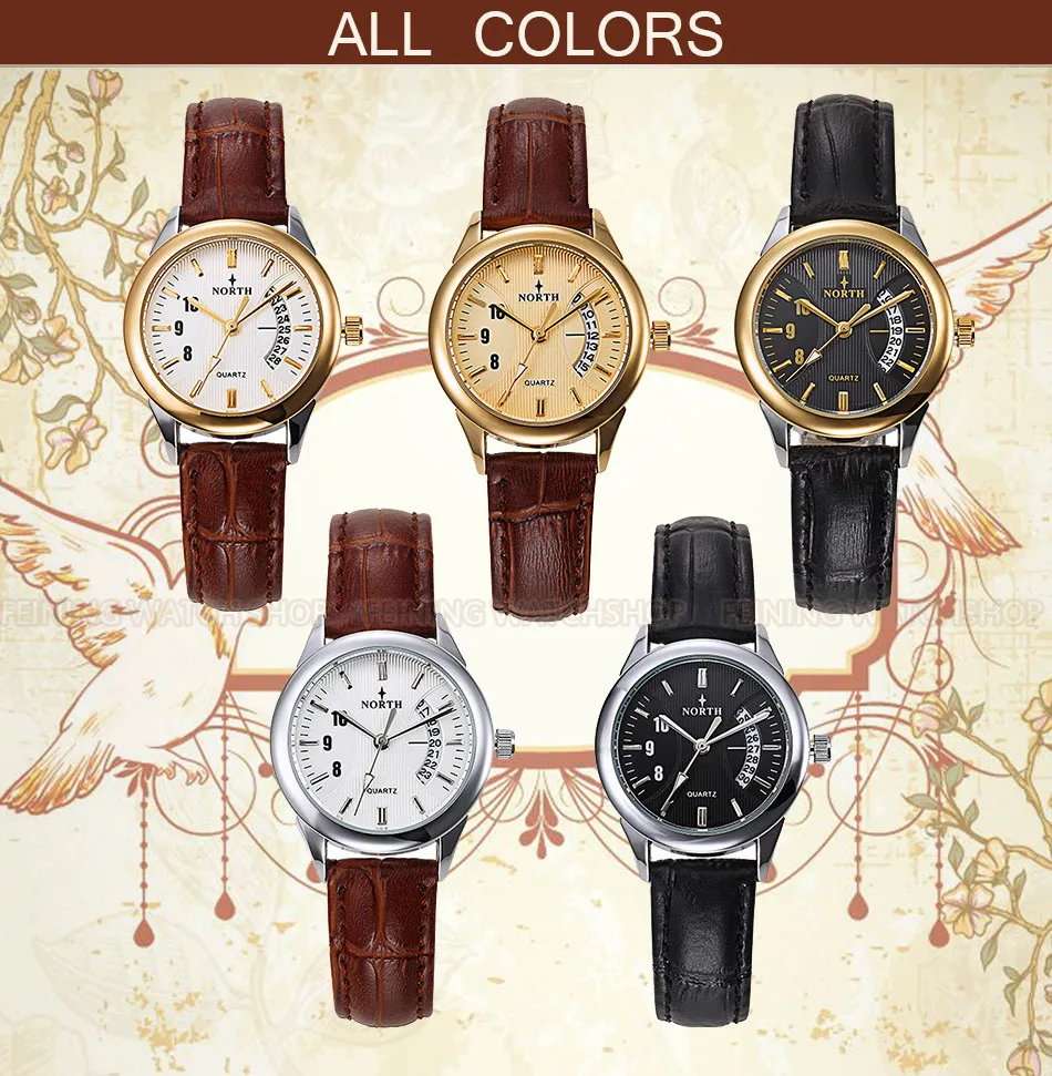 North Fashion Women Watches Unique Calendar Design Woman Casual Watches Genuine Leather Elegant Lady's Clock Female Gift Hour North Fashion Women Watches Unique Calendar Design Woman Casual Watches Genuine Leather Elegant Lady's Clock Female Gift Hour