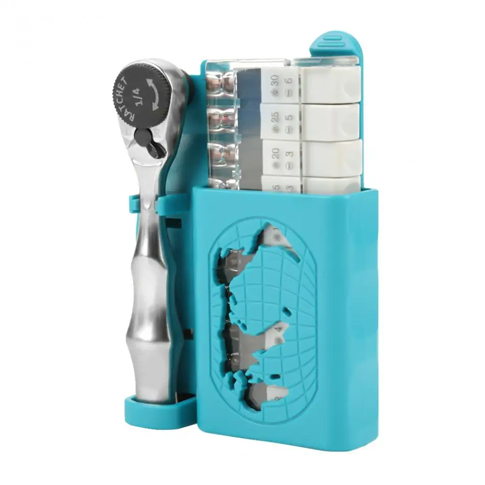 

12 in 1 manual repair tool kit portable 14 ratchet socket wrench double head screwdriver set