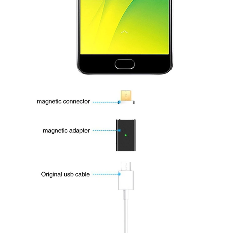 YIESOM Магнитная Зарядка Micro USB к магнитному зарядному кабелю адаптер для Android мобильного телефона зарядное устройство адсорбционный магнит адаптер