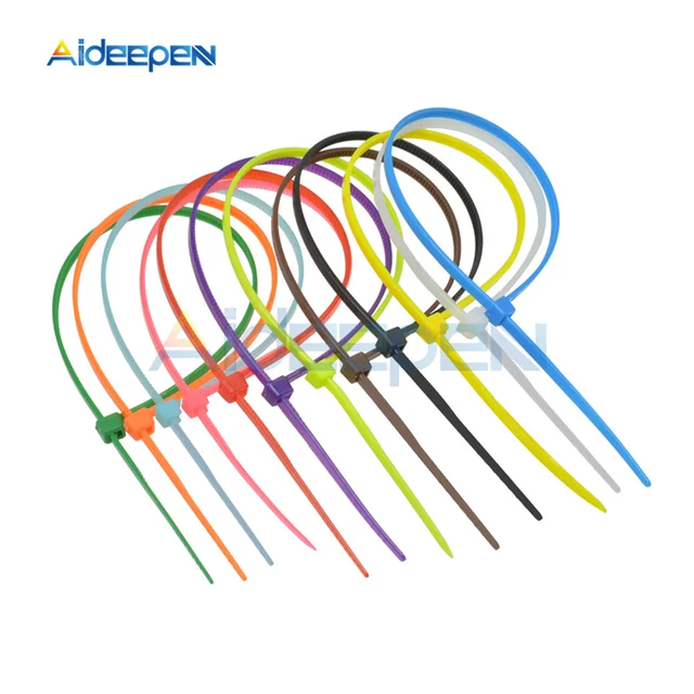 100Pcs/lot 2.5*100mm 12 Color Plastic Non-slip Wire Zip Ties Set 100mm Self-locking Nylon Durable Cable Ties 2