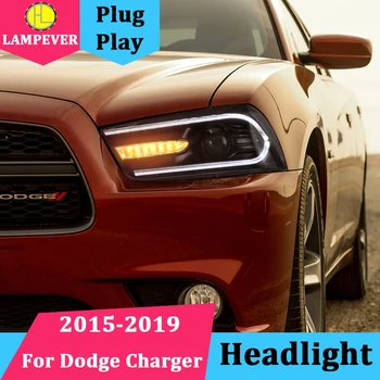 

Car Styling Headlight For Dodge Charger Headlights 2015-2019 LED DRL+Double Beam Lens+Bi Xenon+Moving Turn Signal Head Lamp