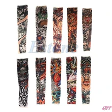 10 шт Поддельные Татуировки без шнуровки на рукавах боди арт нарукавники чулки временные Вечерние