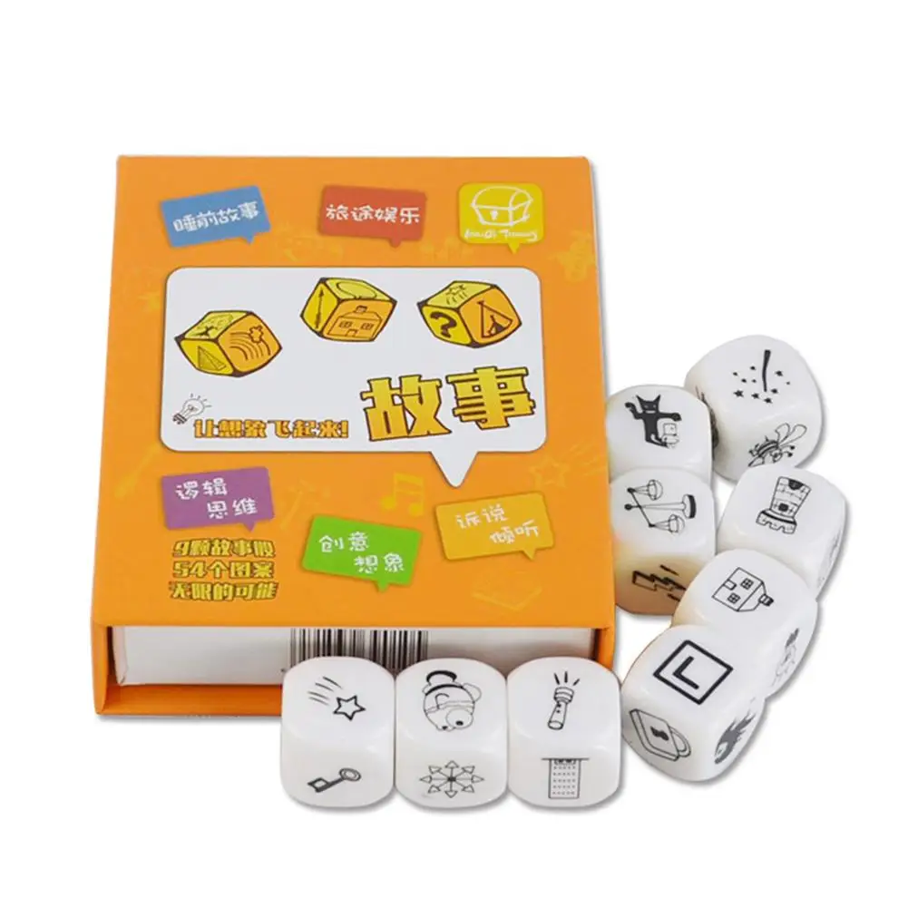 

9Pcs Dice Creative Story Telling Family Party Children Kids Intelligence Toy