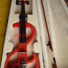 Крутая красная электрическая скрипка ручной работы с бантом