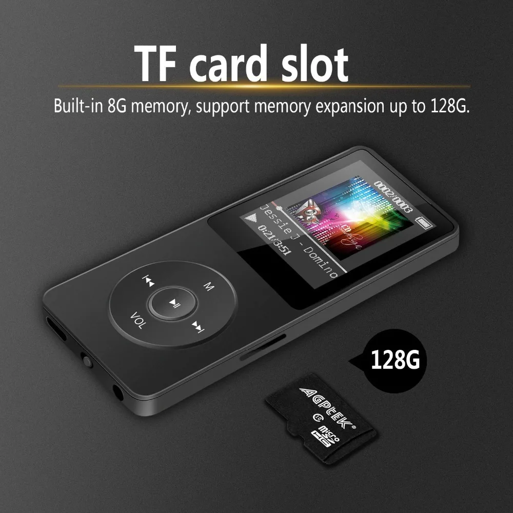 Mini MP3 player IQQ X02 8GB With Built-in Speaker Voice Recorder E-Book Reading FM Radio Photo Viewer, 80 Hours Music Player (21)