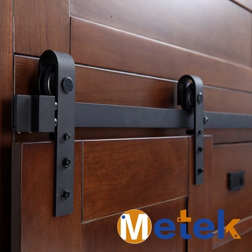3 3ft Carbon Steel Real Mini Barn Sliding Door Hardware For Bathroom Cabinet
