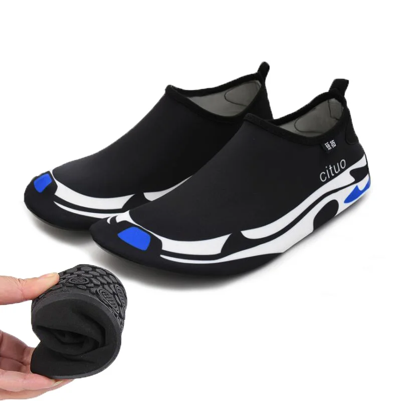 

White Border Quick-Dry Water Shoes Lightweight Anti-slip Swimming Aqua Socks Mutifunctional Barefoot For Beach Pool Surf Yoga