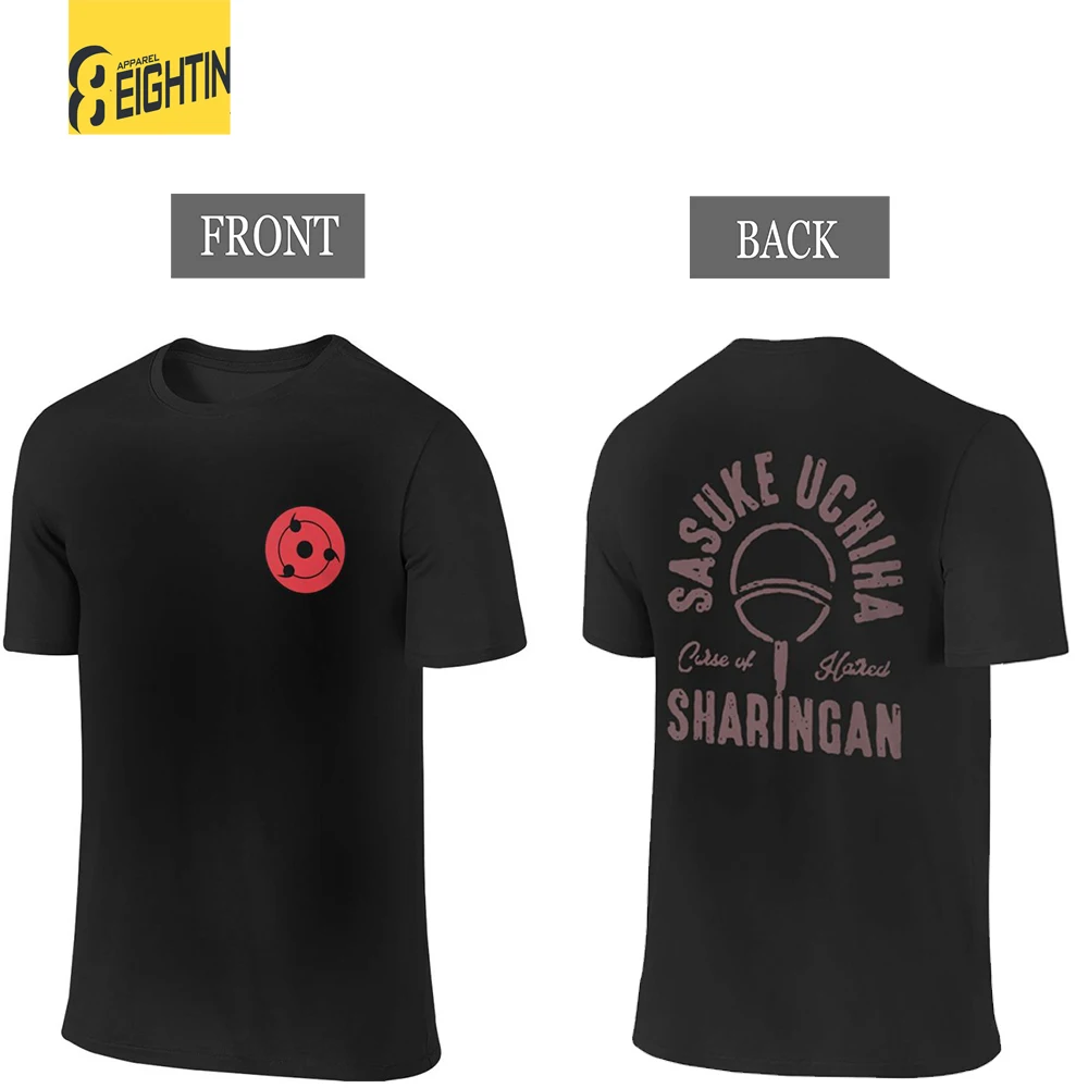 

ANBU Naruto Uchiha Itachi Sasuke Akatsuki T-Shirts Men Cotton T Shirts Front and Back Tee Shirt Two Sides Short Sleeve