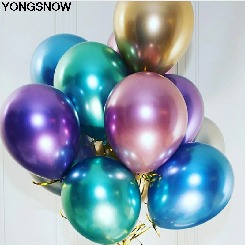 YONGSNOW 10/20 шт. 12 дюймовый толстый жемчужный металлический шар латексный гелиевый
