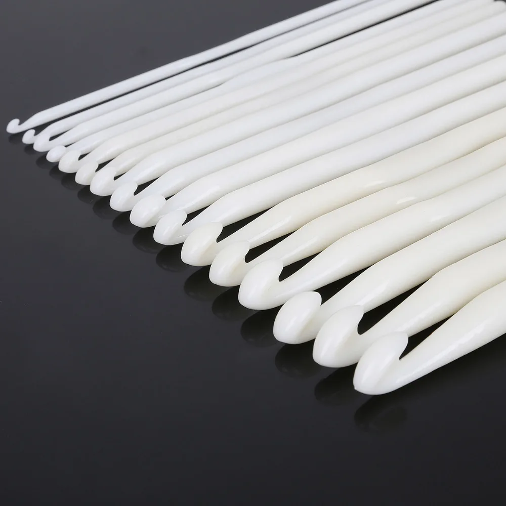 

Hot Sale 1Pcs 3/4/5/6/7/8/9/10mm Pure White Plastic Handle Crochet Hook Knitting Needles Thick Head Tools DIY Crafts Accessories
