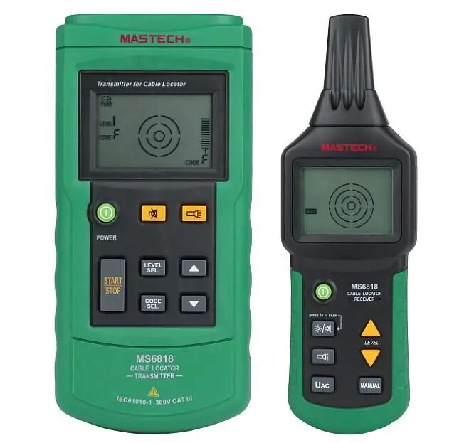 

Mastech MS6818 Portable Professional Wire Cable Tracker Metal Pipe Locator Detector Tester Line Tracker Voltage12~400V