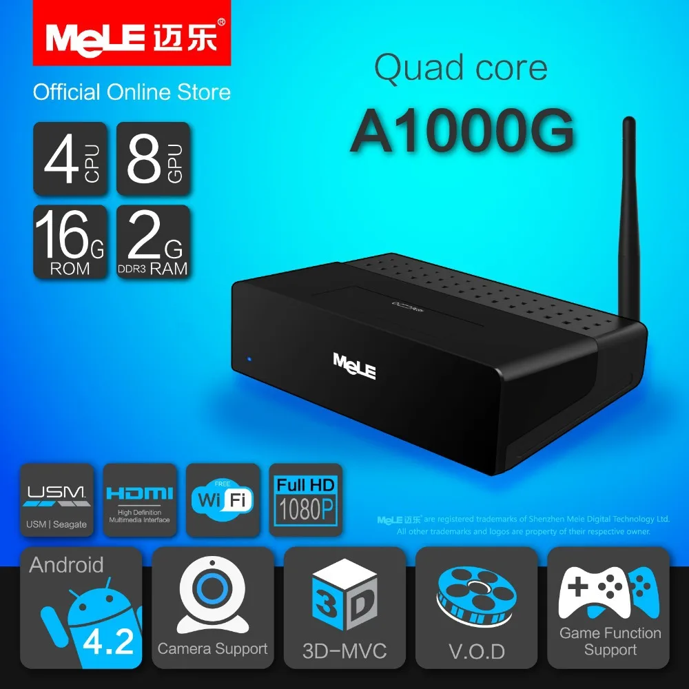 Quad Core Mini PC Android TV Box Android 4.2 MeLE A1000G Quad Cortex A7