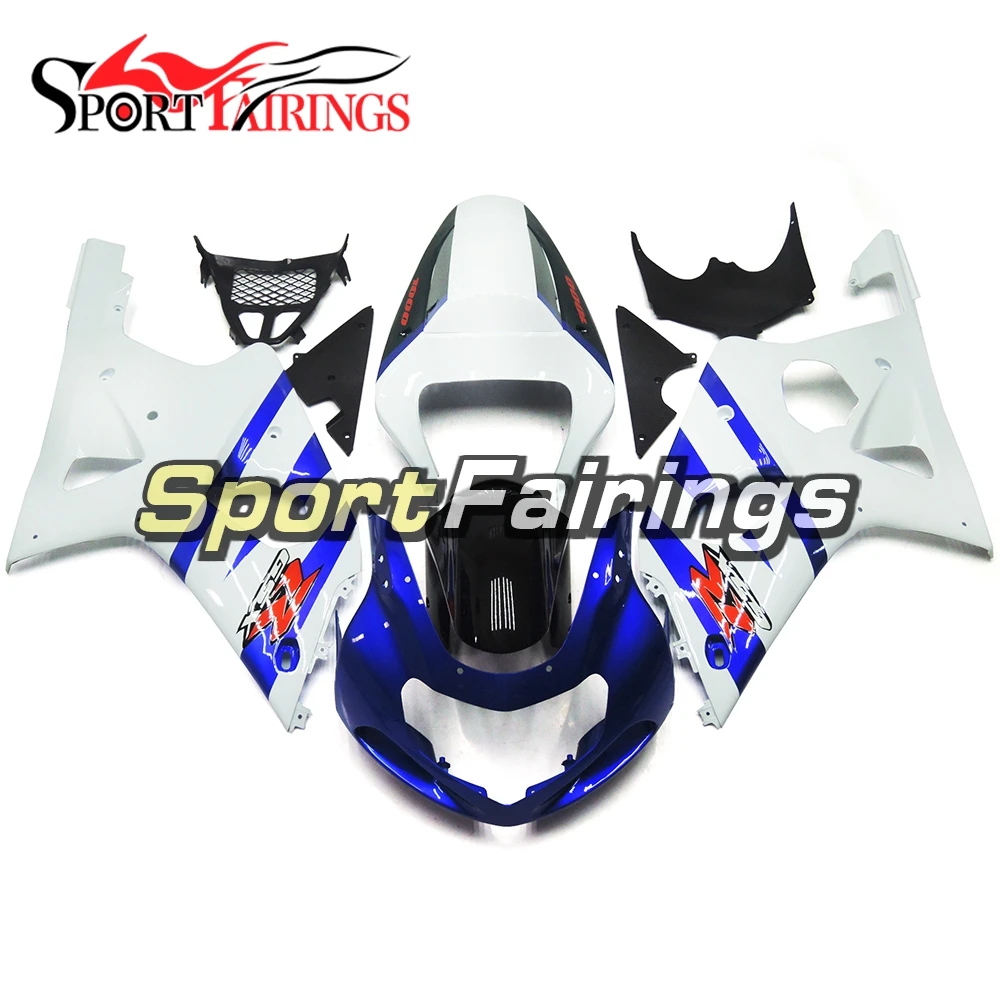 Пластик инъекции Обтекатели для GSXR1000 K1 K2 2000 2001 2002 Suzuki Sportbike кузов панелей капоты сине-белые тела комплект