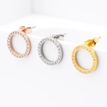 3 стиля, полный круг, ювелирные изделия с кристаллами, модные женские серьги 13 мм, широкие серьги,, свадебные серьги из нержавеющей стали