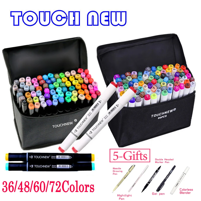 

TOUCHNEW 36 48 60 72 168Colors Dual Head Art Markers Alcohol Based Sketch Marker Pen For Drawing Manga Design Supplies