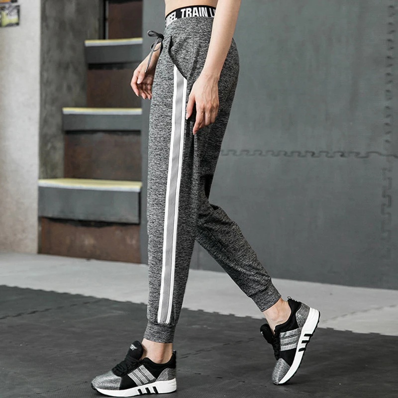 Smotop النساء فضفاضة عارضة طويلة السراويل مرونة الخصر جيب خليط الأبيض مخطط Streetwear مجوف سروال شكل قلم رصاص Jogger أسفل