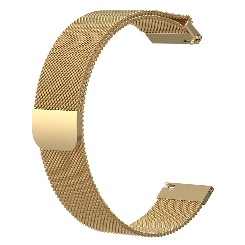 20 мм 22 мм металлический браслет из нержавеющей стали Миланская петля ремешок для Xiaomi Amazfit Bip/Pace/Stratos 2 Смарт-часы ремешок для samsung - Цвет: Золотой
