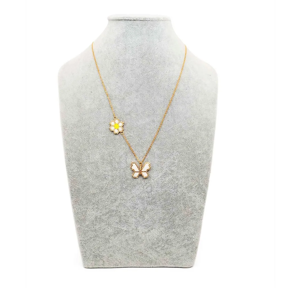 

Go2boho Perles MIYUKI Necklaces Women Kolye Butterfly Necklace Pendant Jewelry Choker Gift Handmade Stainless Steel Gold Chain