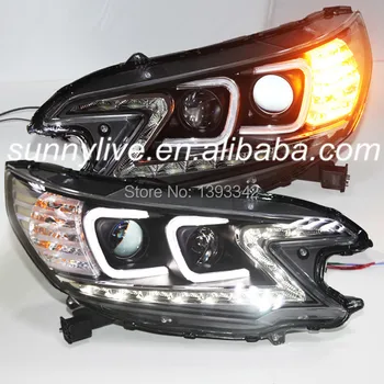 

For Honda for CRV LED C Type Angel Eyes Head Light 2012 -2014 year TLZv1