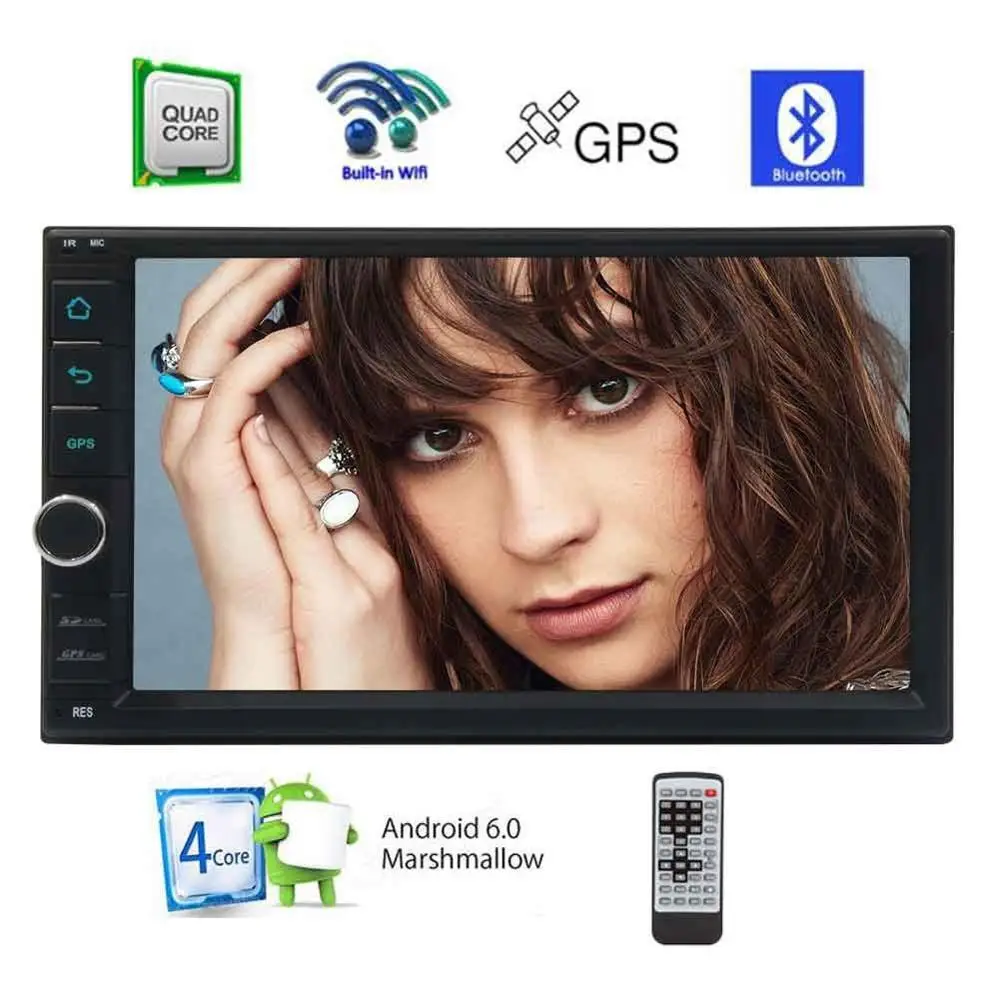 

Android 6.0 Car Stereo Capacitive Touch Screen without DVD Player support GPS Navigation Radio USB WiFi Backup and Front Camera