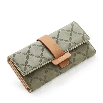 

2019 Fashion Women Wallet Hasp Three-Folds Long Purse High Quality Scrub Leather Female Coin Zipper Clutch Feminina Carteira