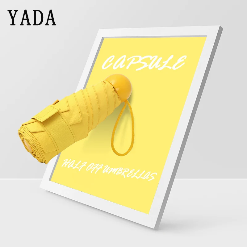 

YADA Pure Color Pill Capsule Umbrella For Women Men Mini Pocket Umbrella Parasol Fold Rainy Anti-UV Small Umbrellas Gifts YD096