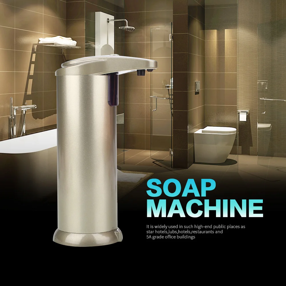 Kaufen Seife Dispenser Automatische Sensor Edelstahl Wand Montiert Spender Tragbare hand waschen bad versorgung drop verschiffen