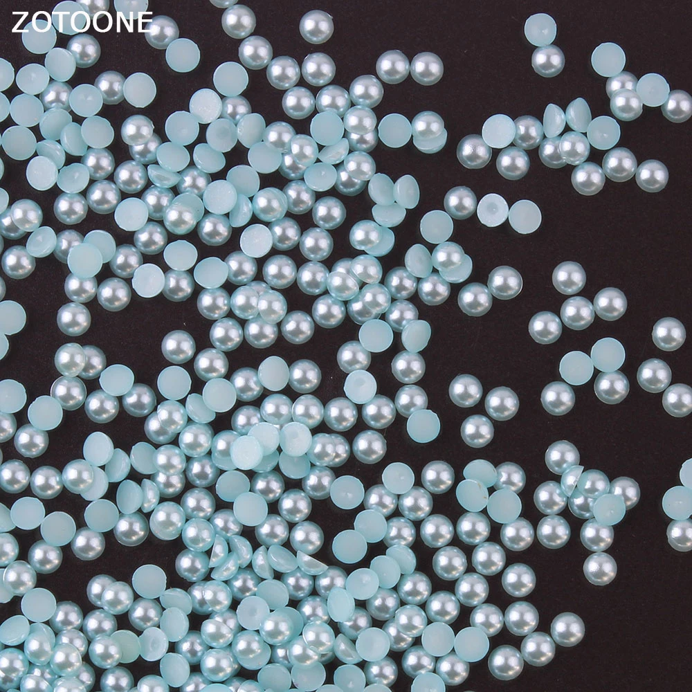 ZOTOONE Lake Blue стразы с плоской задней стороной 1000 шт./лот полужемчужные бусины Стразы