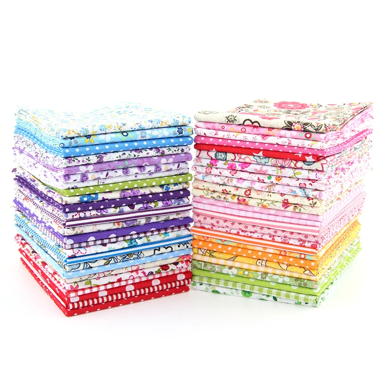 

100% Cotton Printing Flower Women DIY Patchwork Bundle Sewing Fabric Cloth Quilting New Year Decoration 50 pcs 10 * 12 cm M-50S