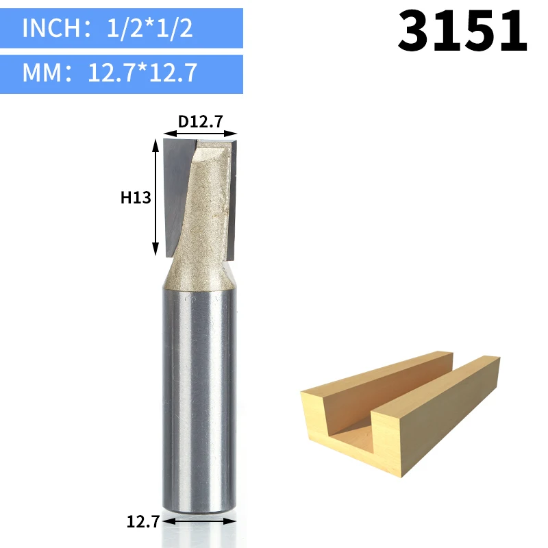 HUHAO 1pcs 1/2" Shank CNC Cleaning bottom router bit Woodworking Tools two Flute endmill router bits for wood cutting tools - Длина режущей кромки: 3151