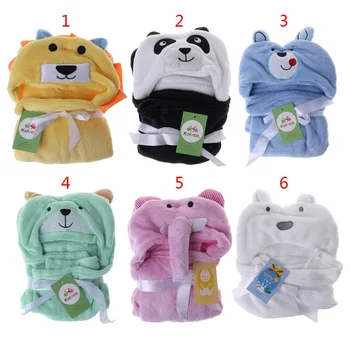 

Cartoon Cute Blanket Newborn KidsHoodie Wipe Cloak Animal Hat Hooded Bathing Suit Soft Comfortable Fleece Bath Towel