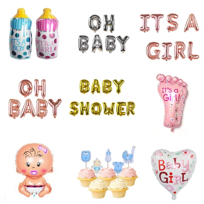 Вечерние воздушные шары из фольги с надписью «Baby Shower» на день рождения, вечерние шары с надписью «It is A Boy/Girl», детские игрушки