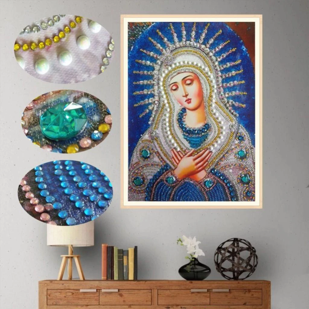 DIY Special Shaped 5D Religion Diamond Painting by Number Kit Partial Drill Rhinestone Embroidery Arts Craft 