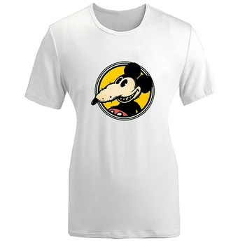 

Cute Mouse Captain Jack Punk Cowboy Style Design Womens Ladies Printing T shirt Graphic Tee Short sleeve Cotton Tshirts