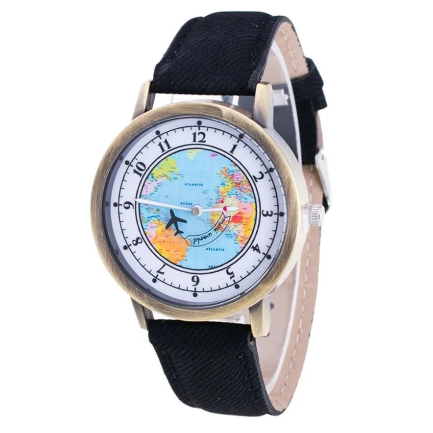 Модные женские часы карта мира ковбой Группа Аналоговые кварцевые наручные часы платье женские часы браслет Relogio Feminino L30